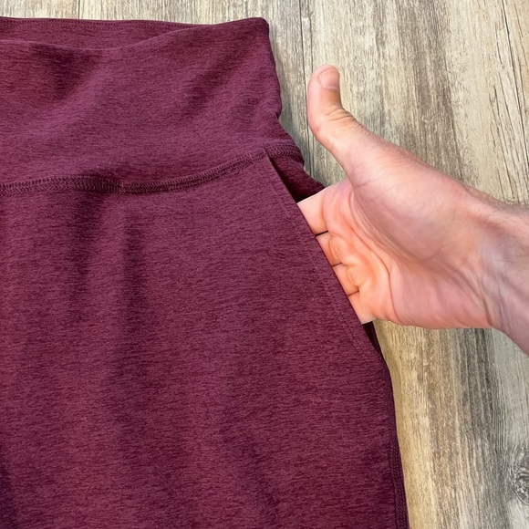 Beyond Yoga Spacedye Laid Back Wide Leg High Rise Pants 28" Burgundy Size Small - Picture 7 of 11